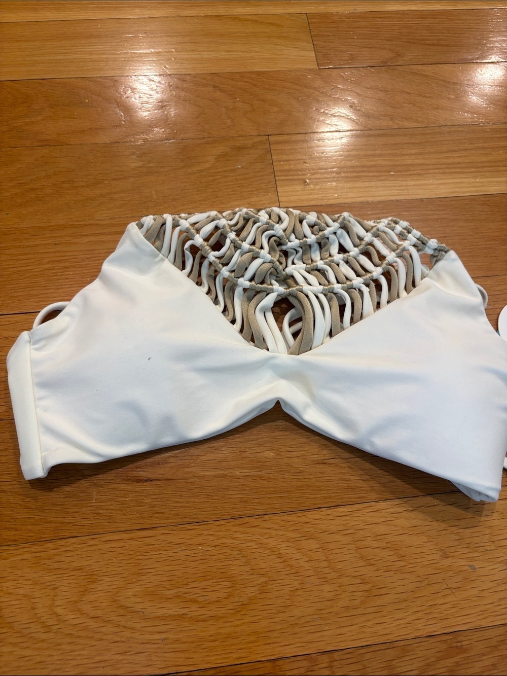White Women’s Macramé Detail Swim Top
